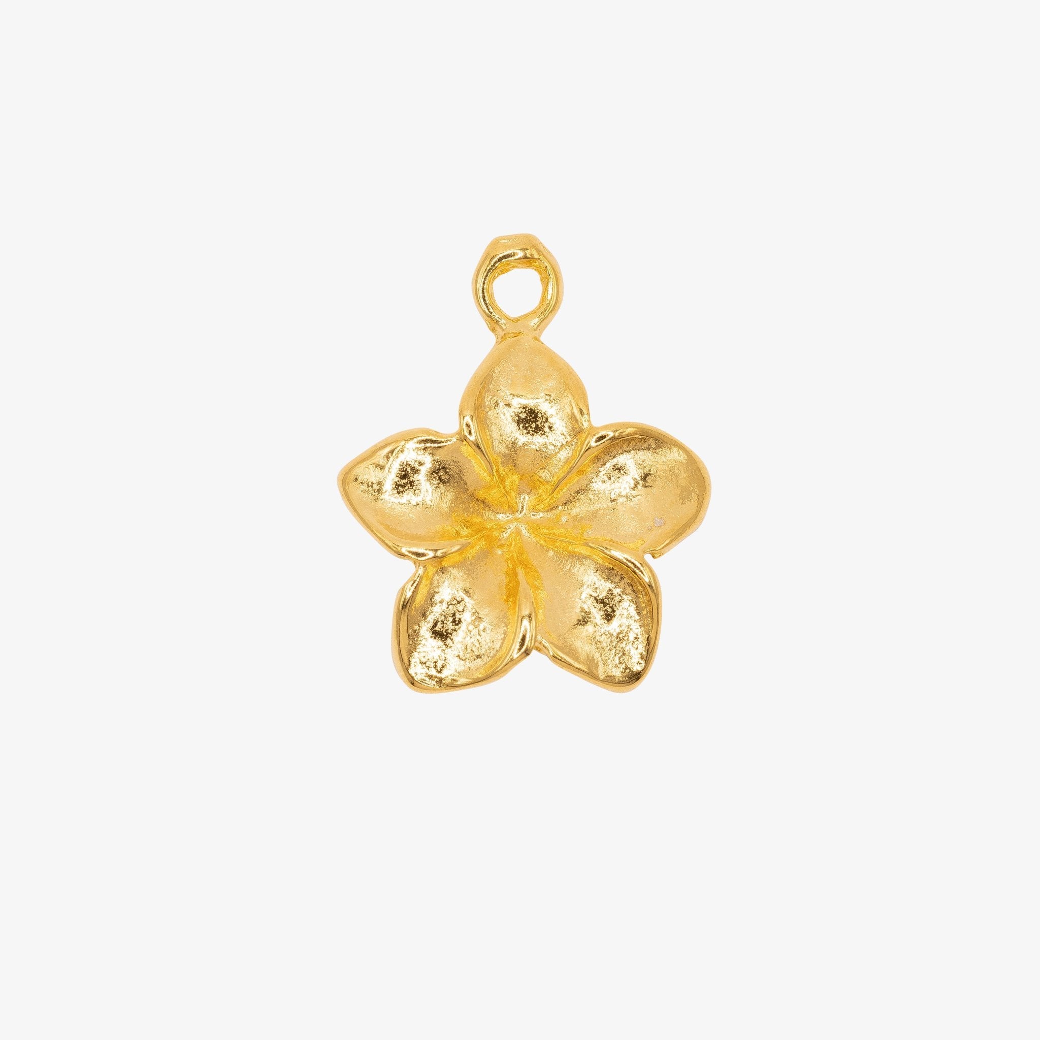 Plumeria Flower Charm 14K Gold - GoldandWillow