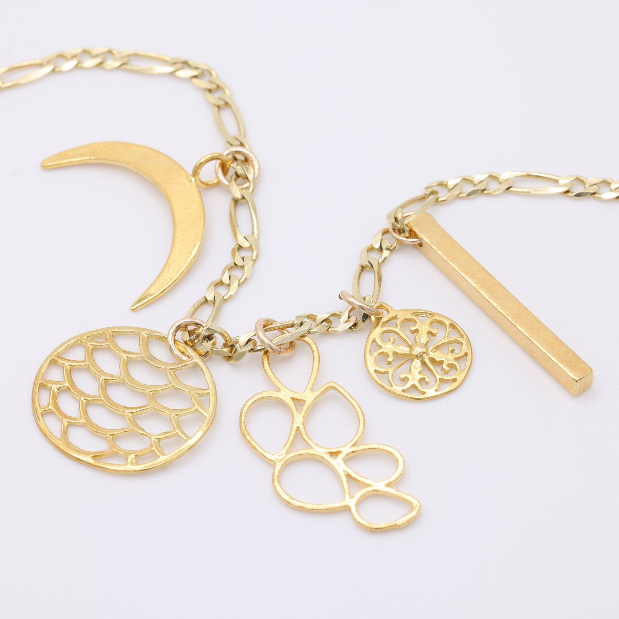Round Filigree Charm 14K Gold - GoldandWillow