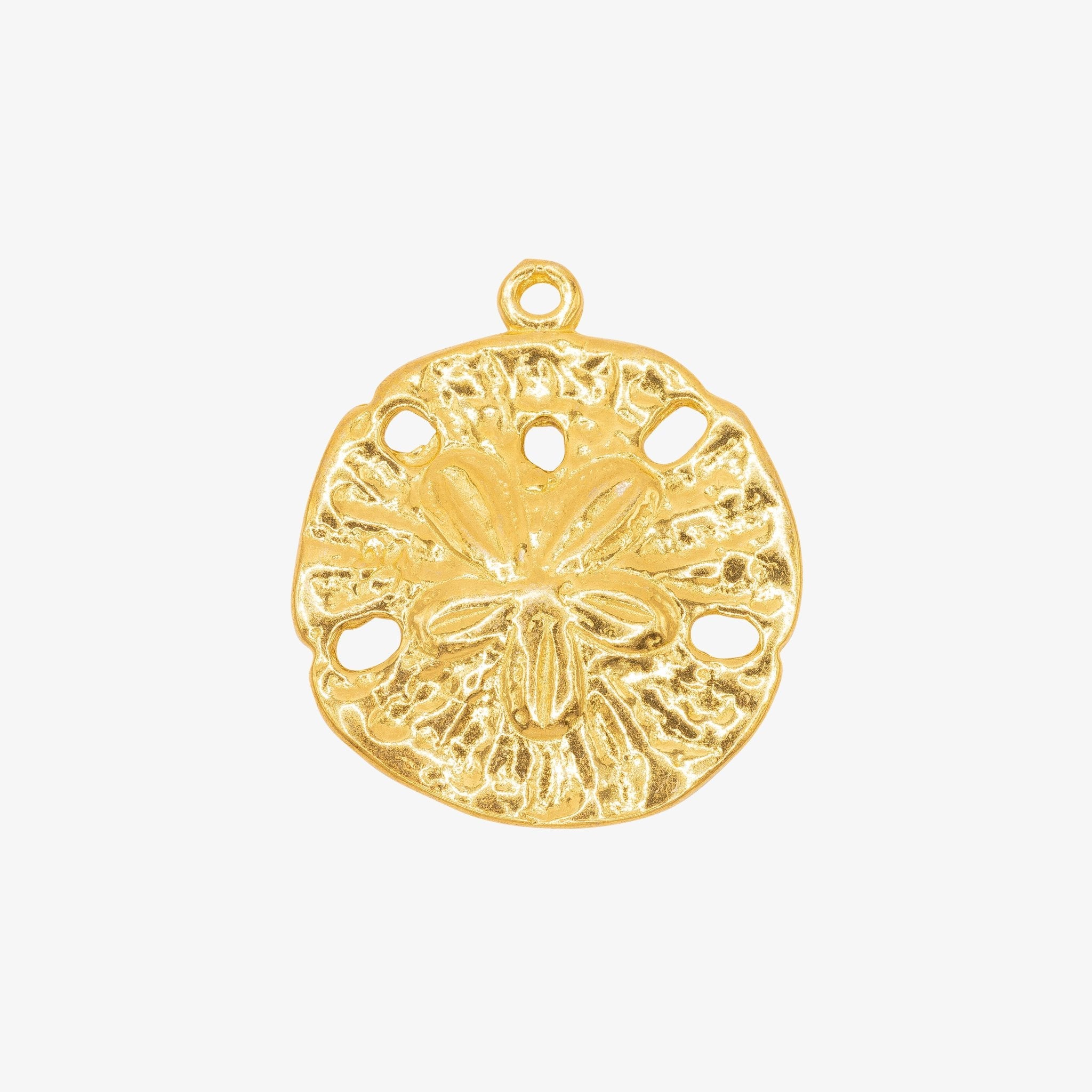 Sand Dollar Charm 14K Gold - GoldandWillow