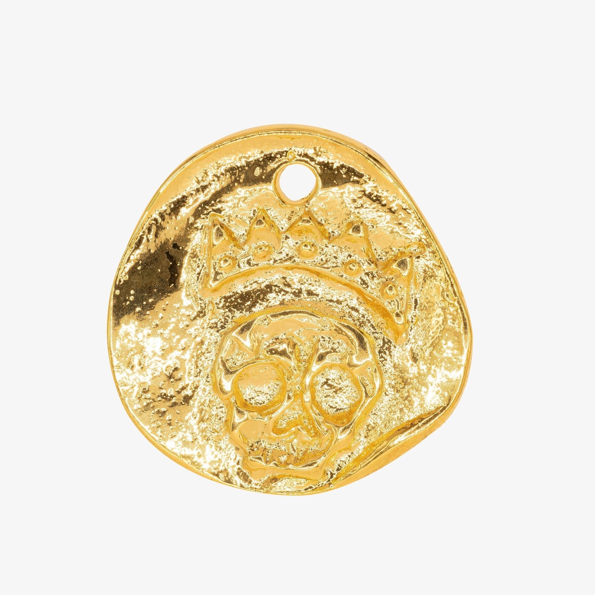 Skull Coin Charm 14K Gold - GoldandWillow