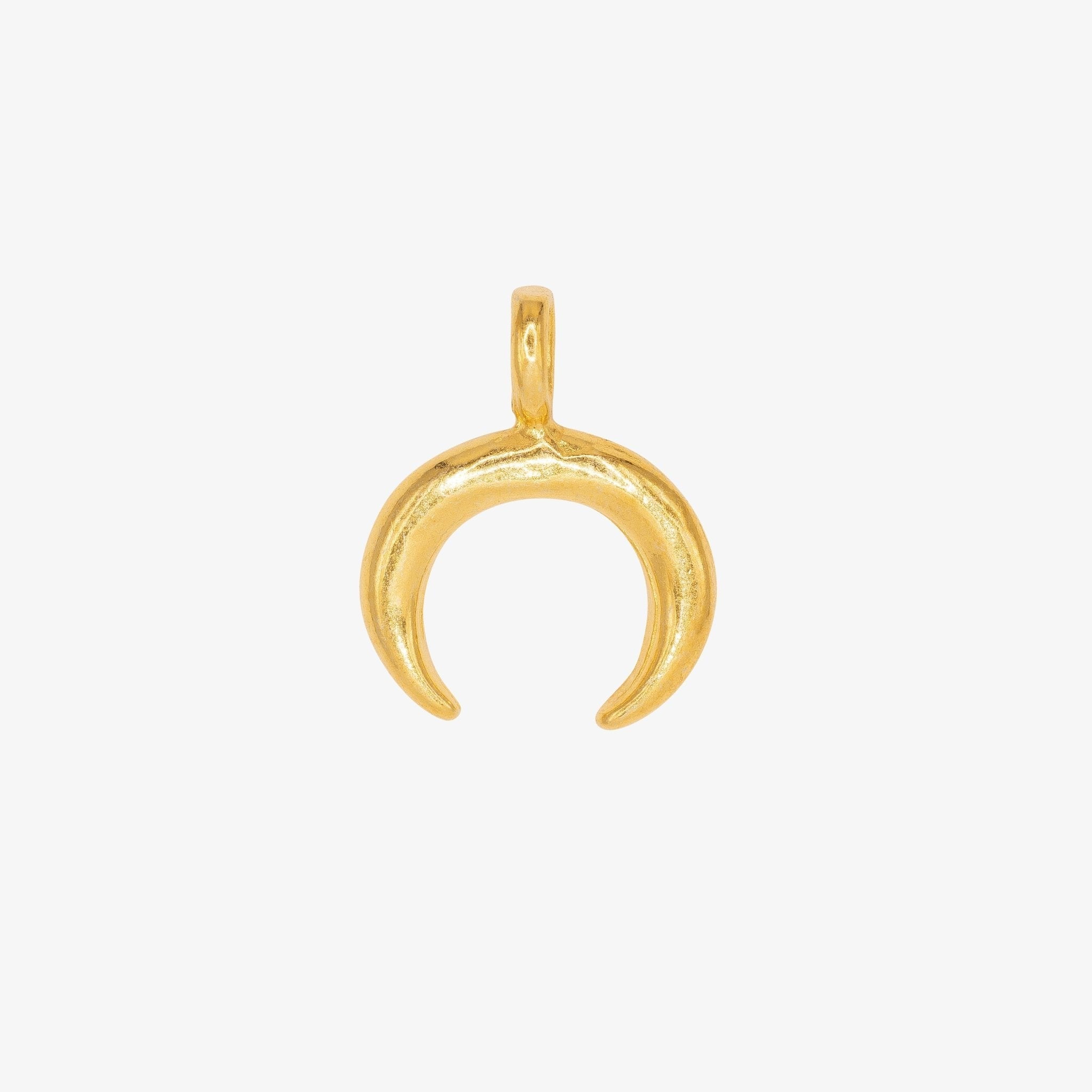 Small Crescent Moon Charm 14K Gold - GoldandWillow
