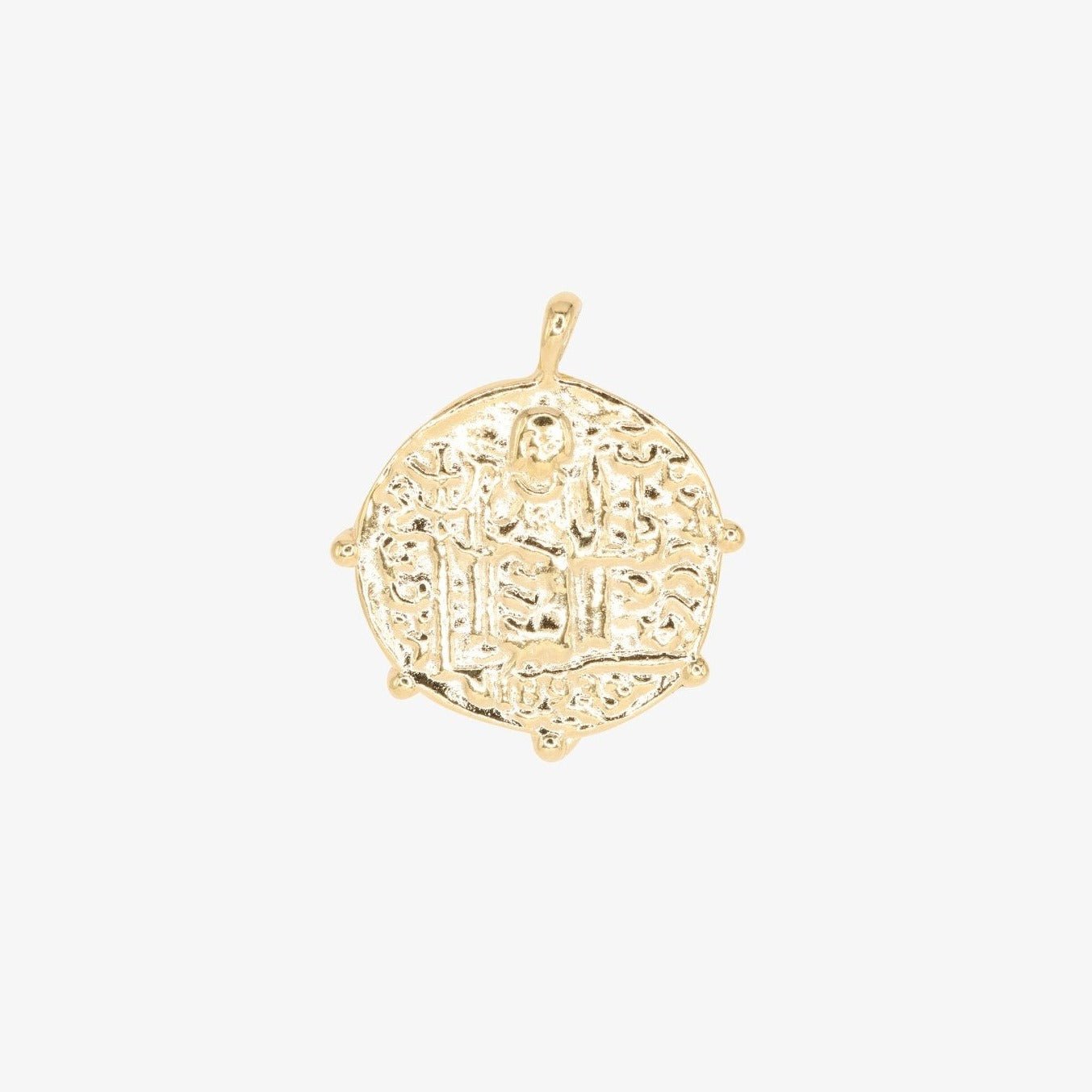 Spanish Coin Medallion Pendant 14K Gold - GoldandWillow