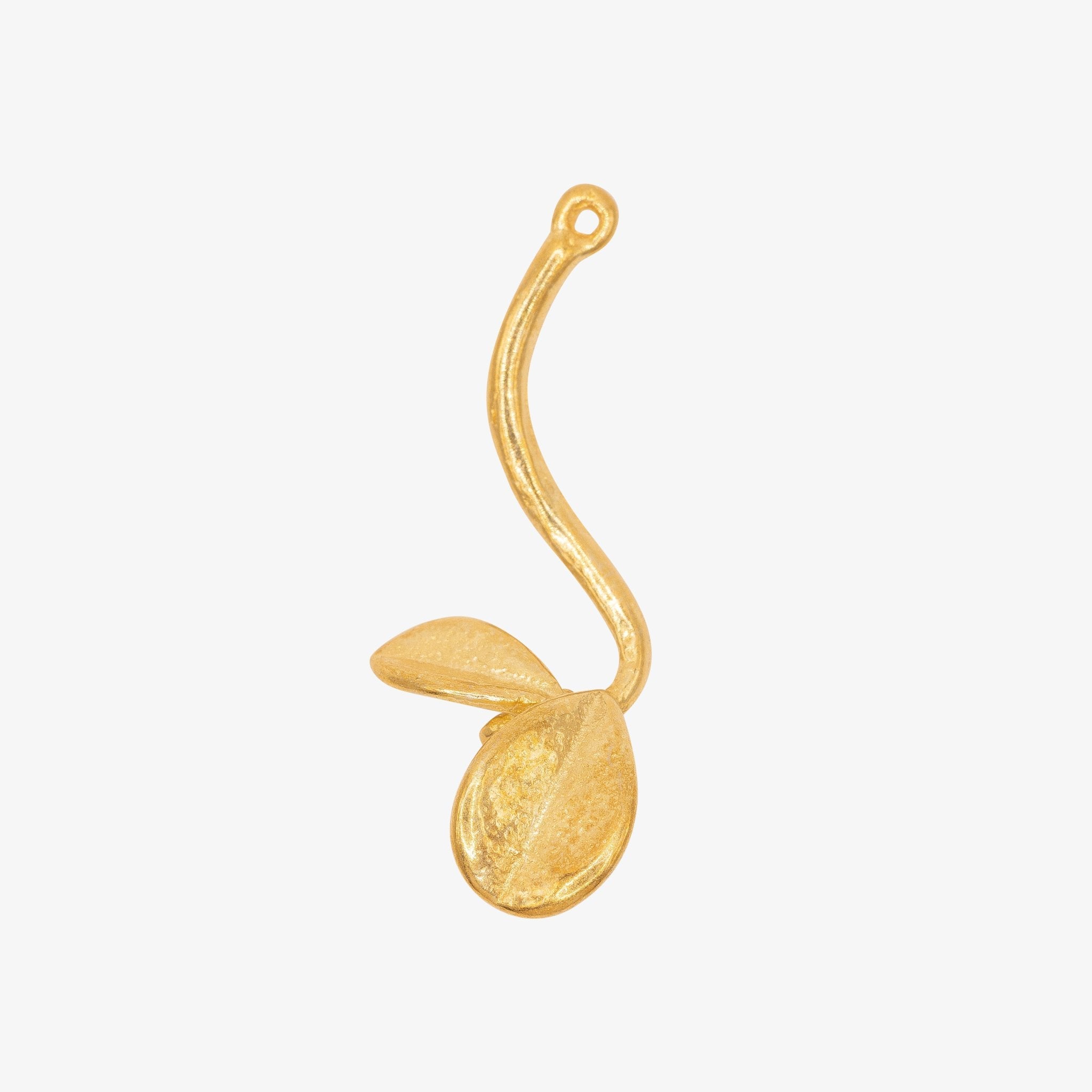 Sprout Leaf Charm 14K Gold - GoldandWillow