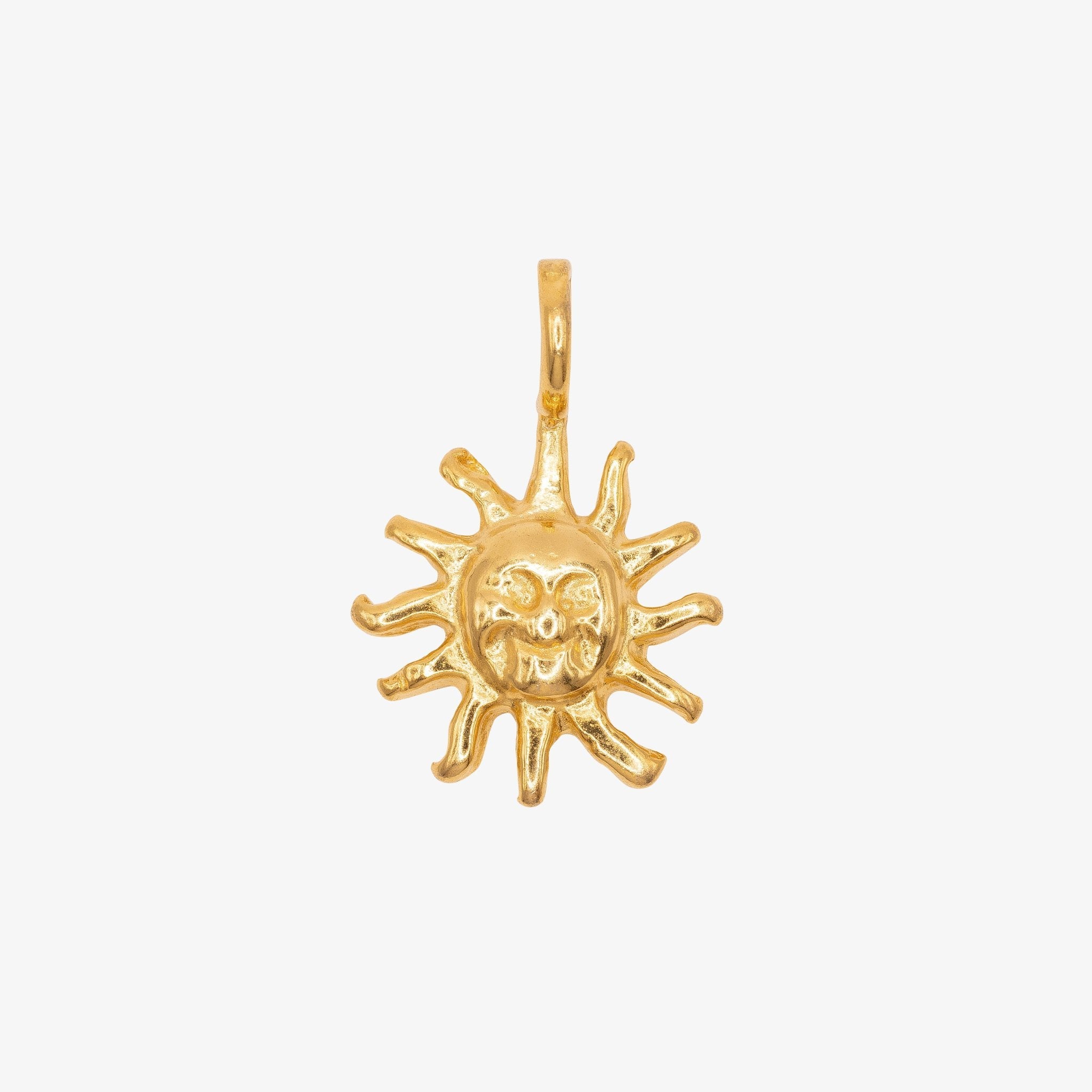 Sun Face Charm 14K Gold - GoldandWillow