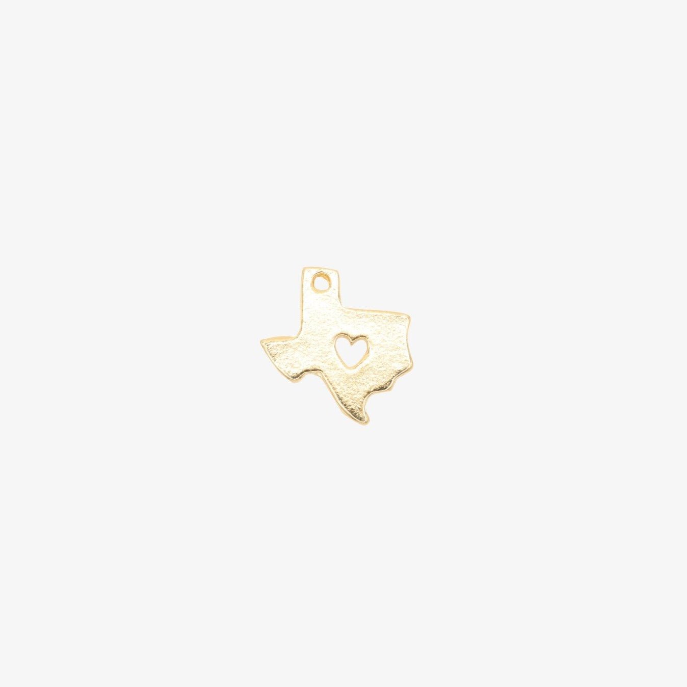 Texas State Charm with Heart 14K Gold - GoldandWillow
