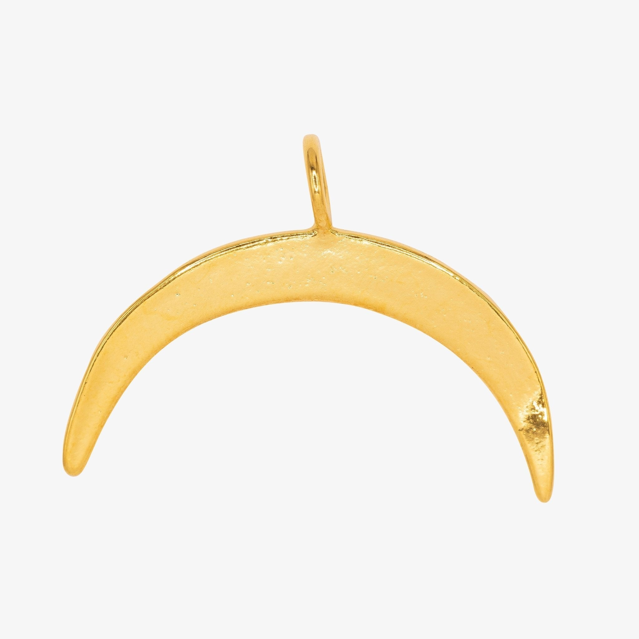 Thin Crescent Moon Charm 14K Gold - GoldandWillow