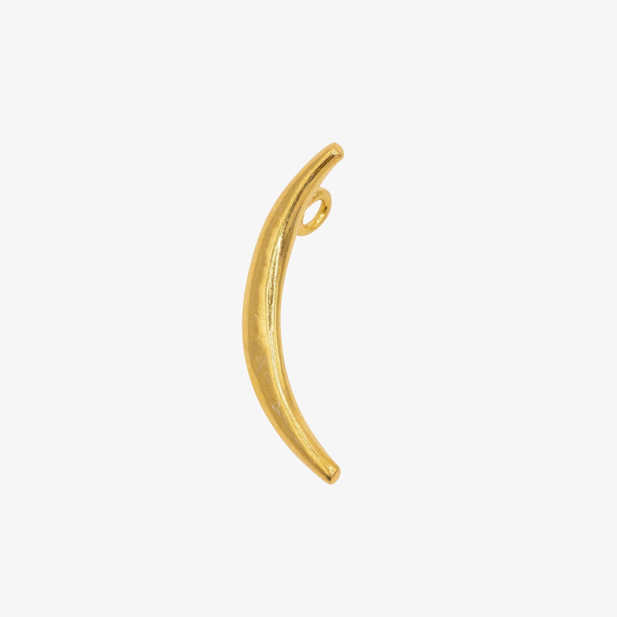 Thin Crescent Moon Charm 14K Gold - GoldandWillow