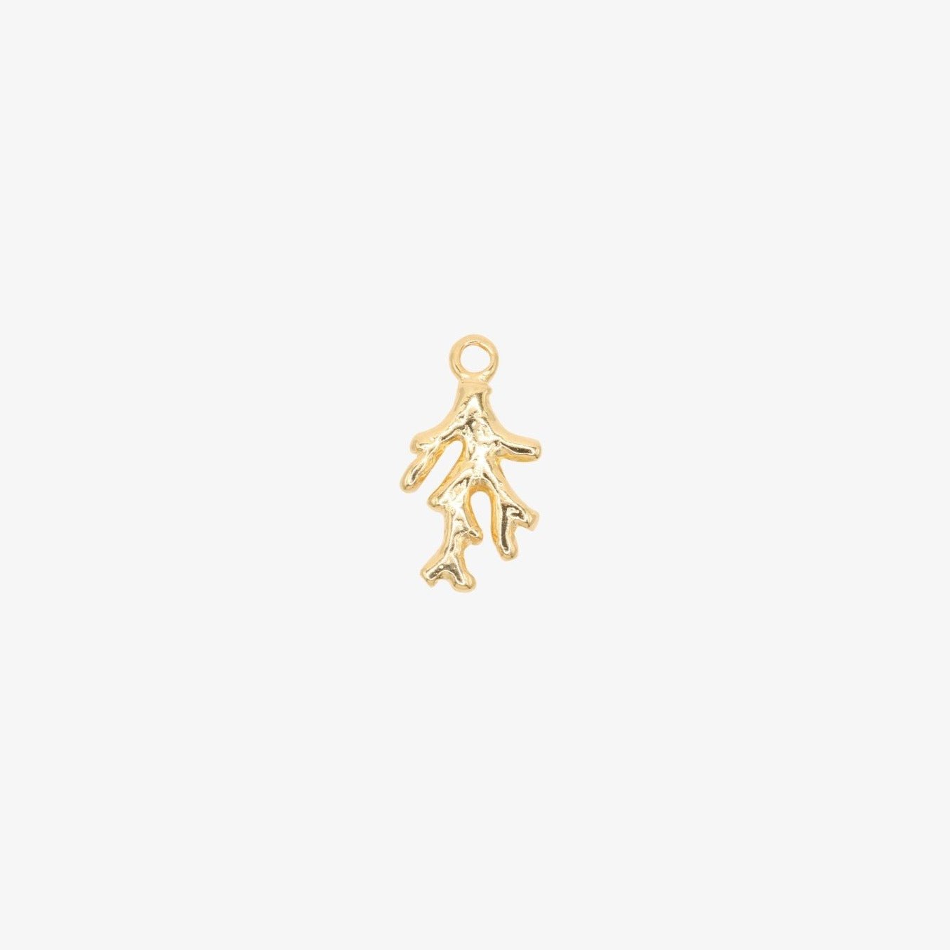 Tiny Coral Charm 14K Gold - GoldandWillow