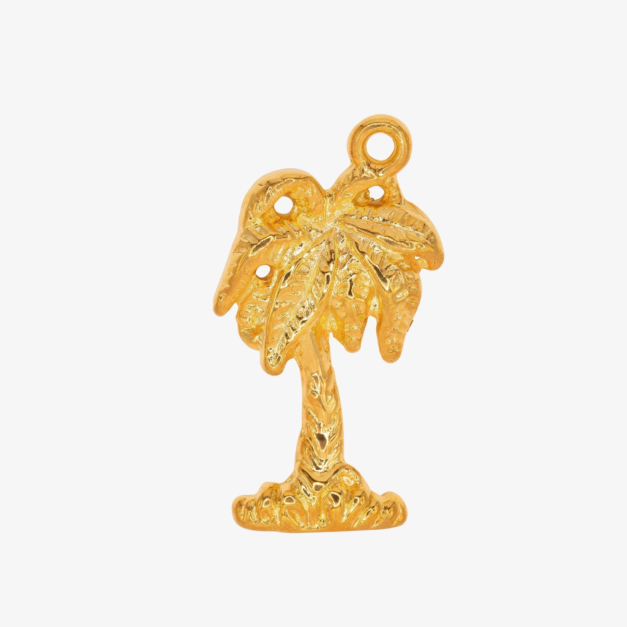 Tropical Palm Tree Charm 14K Gold - GoldandWillow