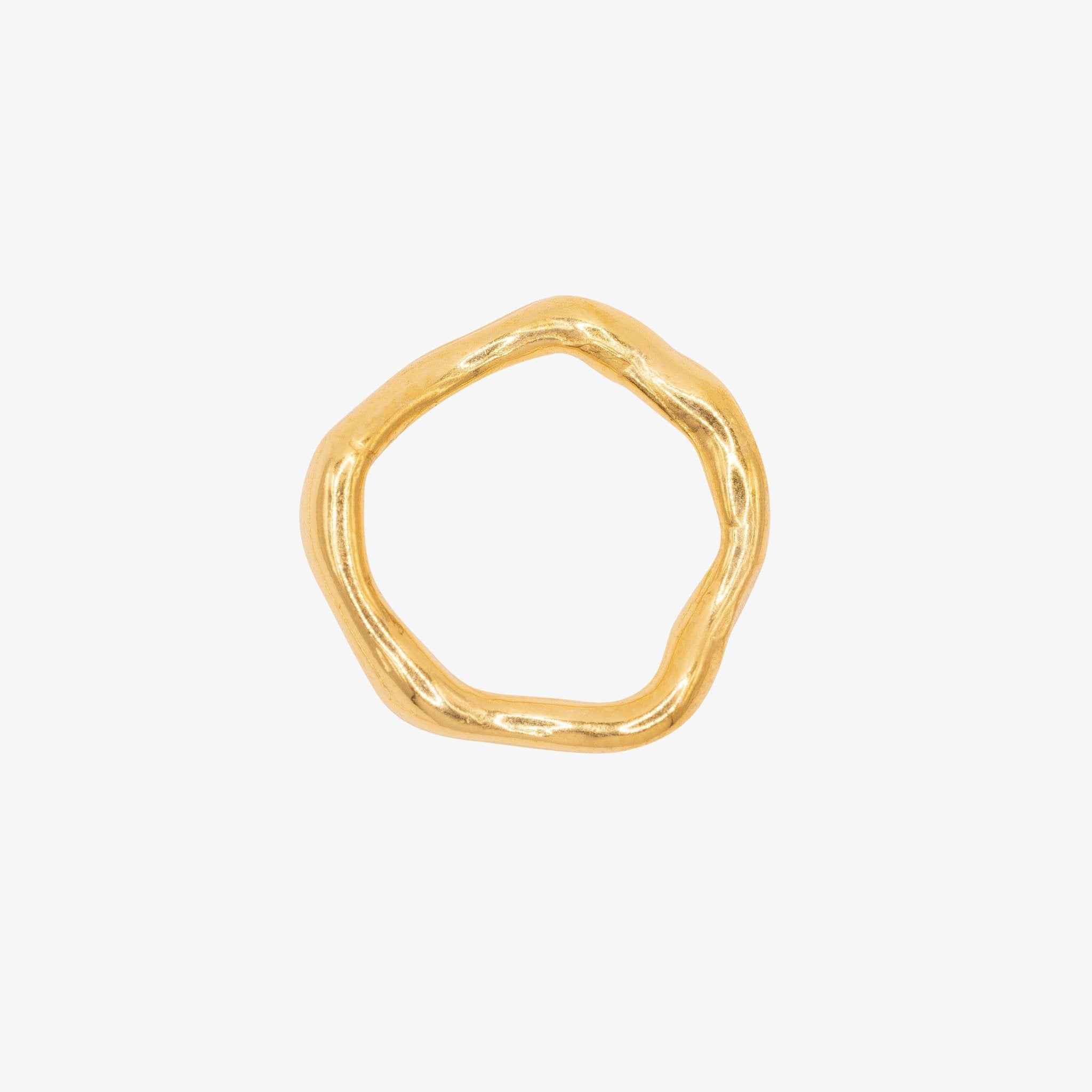 Wavy Open Circle Charm 14K Gold - GoldandWillow